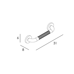 Asa de seguridad 31 cm antideslizante serie CORE acabado cromo - Imagen 2