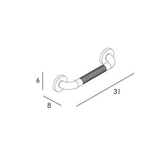 Asa de seguridad 31 cm antideslizante serie CORE acabado cromo - Imagen 2