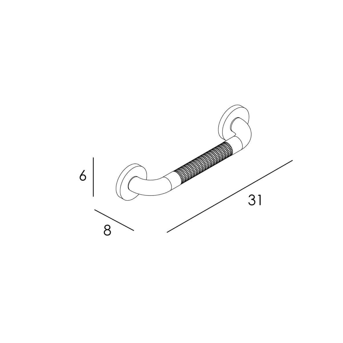Asa de seguridad 31 cm antideslizante serie CORE acabado negro mate - Imagen 2