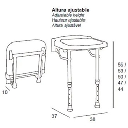 Asiento de ducha abatible acabado blanco - Imagen 2