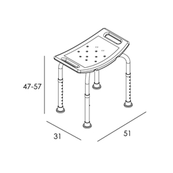 Asiento de ducha acabado blanco - Imagen 2