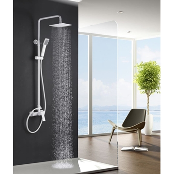 Barra de ducha monomando serie ART acabado blanco mate - Imagen 1