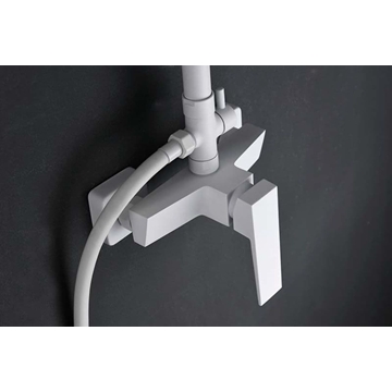 Barra de ducha monomando serie ART acabado blanco mate - Imagen 2