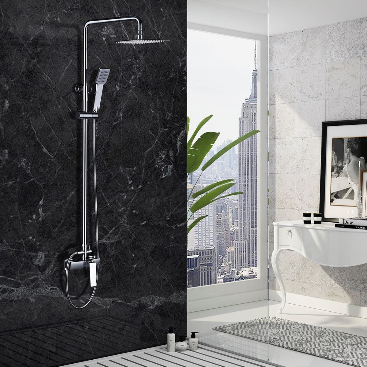 Barra de ducha monomando serie ART acabado cromo - Imagen 1