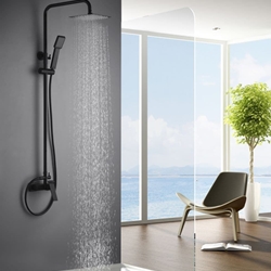 Barra de ducha monomando serie ART acabado negro-gun metal - Imagen 1