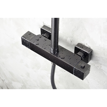 Barra de ducha monomando serie ART acabado negro-gun metal - Imagen 2