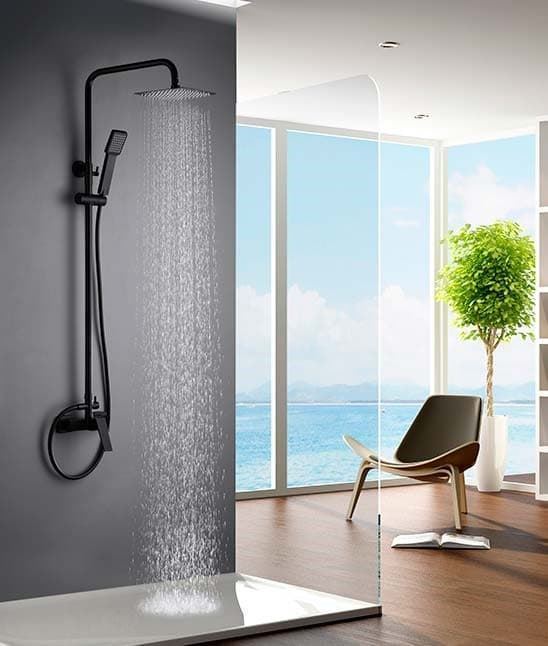 Barra de ducha monomando serie ART acabado negro mate - Imagen 1