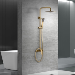 Barra de ducha monomando serie ART acabado oro cepillado - Imagen 1