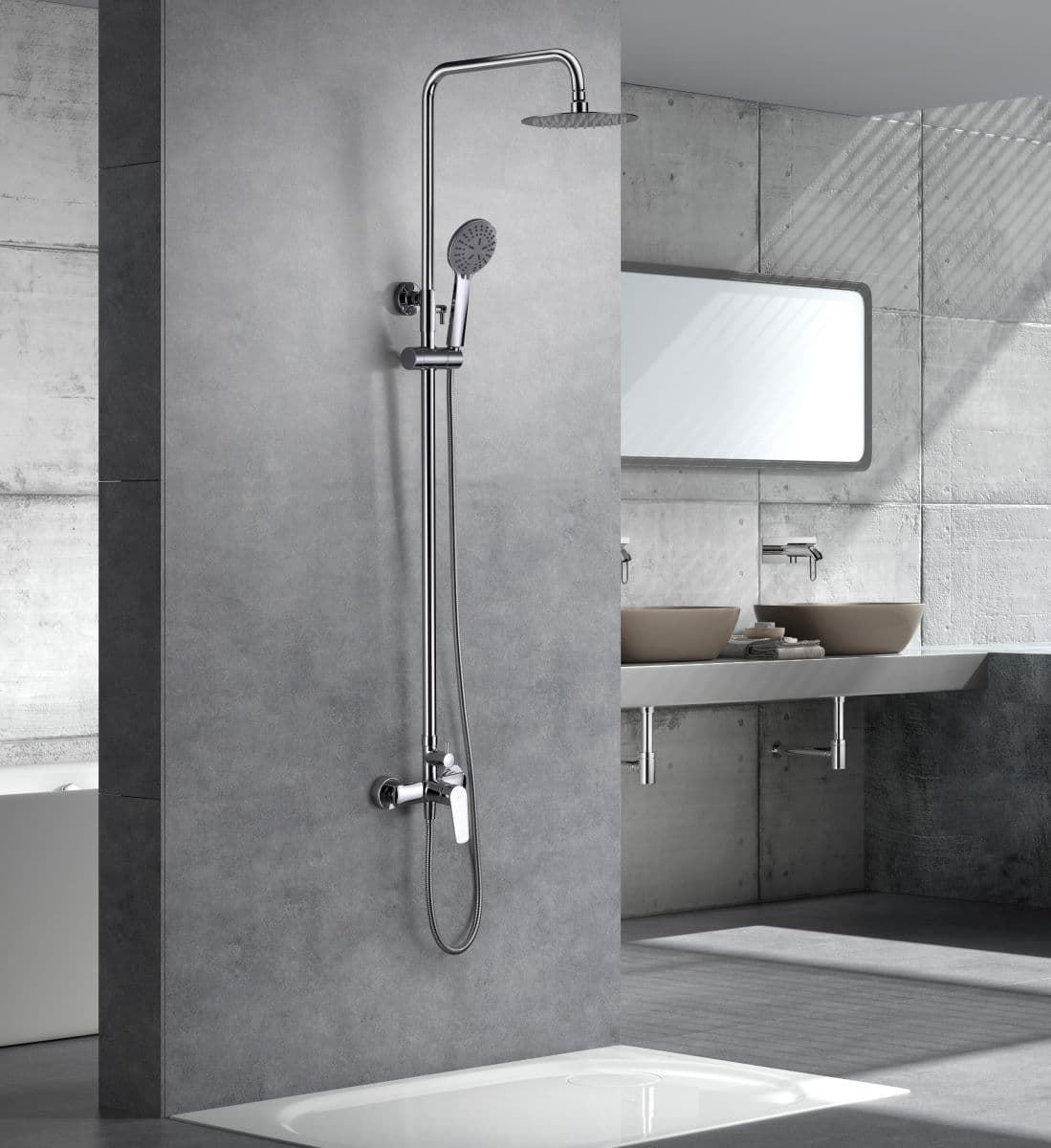 Barra de ducha monomando serie BELGICA acabado cromo - Imagen 1