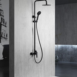 Barra de ducha monomando serie BELGICA acabado negro mate - Imagen 1