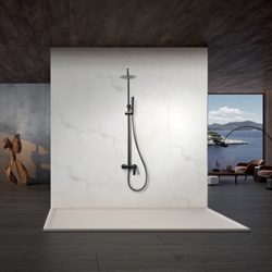 Barra de ducha monomando serie DELOS acabado black gun metal - Imagen 1