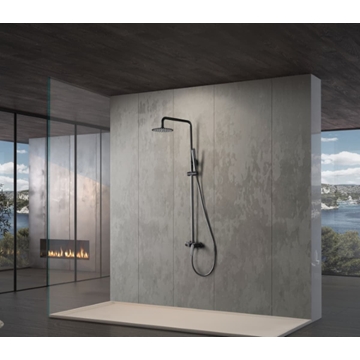 Barra de ducha monomando serie DELOS acabado negro mate - Imagen 1