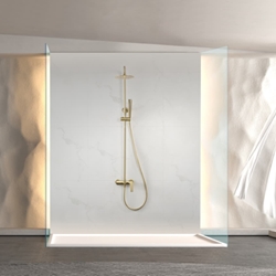 Barra de ducha monomando serie DELOS acabado oro cepillado - Imagen 1