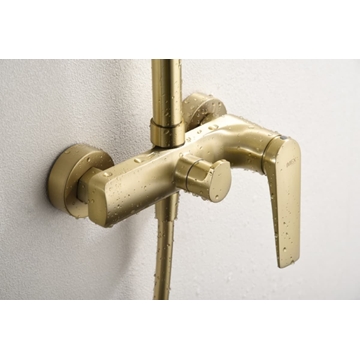 Barra de ducha monomando serie DELOS acabado oro cepillado - Imagen 2