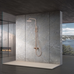 Barra de ducha monomando serie DELOS acabado oro rosa cepìllado - Imagen 1