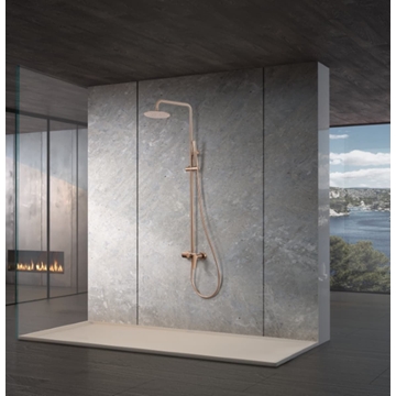 Barra de ducha monomando serie DELOS acabado oro rosa cepìllado - Imagen 1