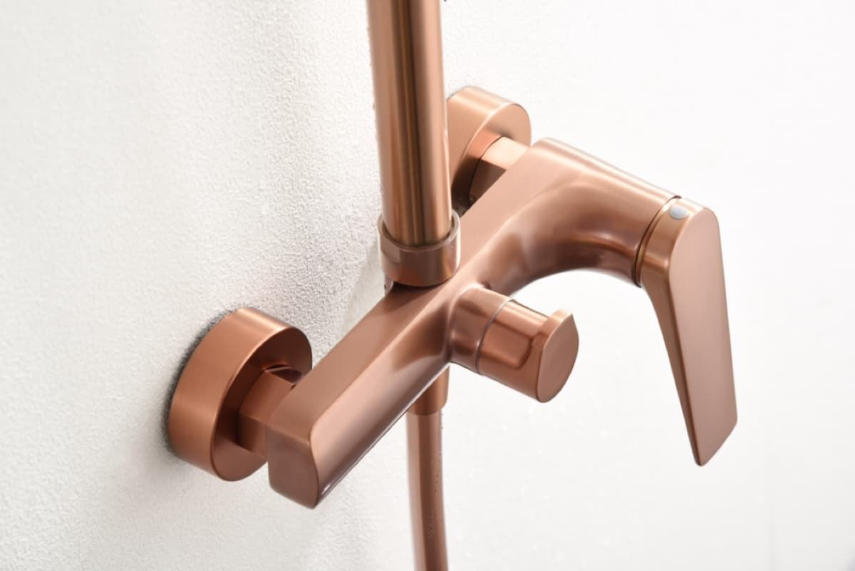 Barra de ducha monomando serie DELOS acabado oro rosa cepìllado - Imagen 2