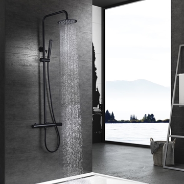 Barra de ducha monomando serie DINAMARCA acabado negro mate - Imagen 1