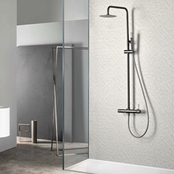 Barra de ducha monomando serie LINE acabado negro-gun metal - Imagen 1