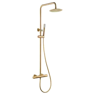 Barra de ducha monomando serie LINE acabado oro cepillado - Imagen 1