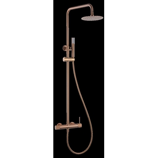 Barra de ducha monomando serie LINE acabado oro rosa cepillado - Imagen 1