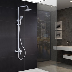 Barra de ducha monomando serie LUXOR acabado blanco mate - Imagen 1