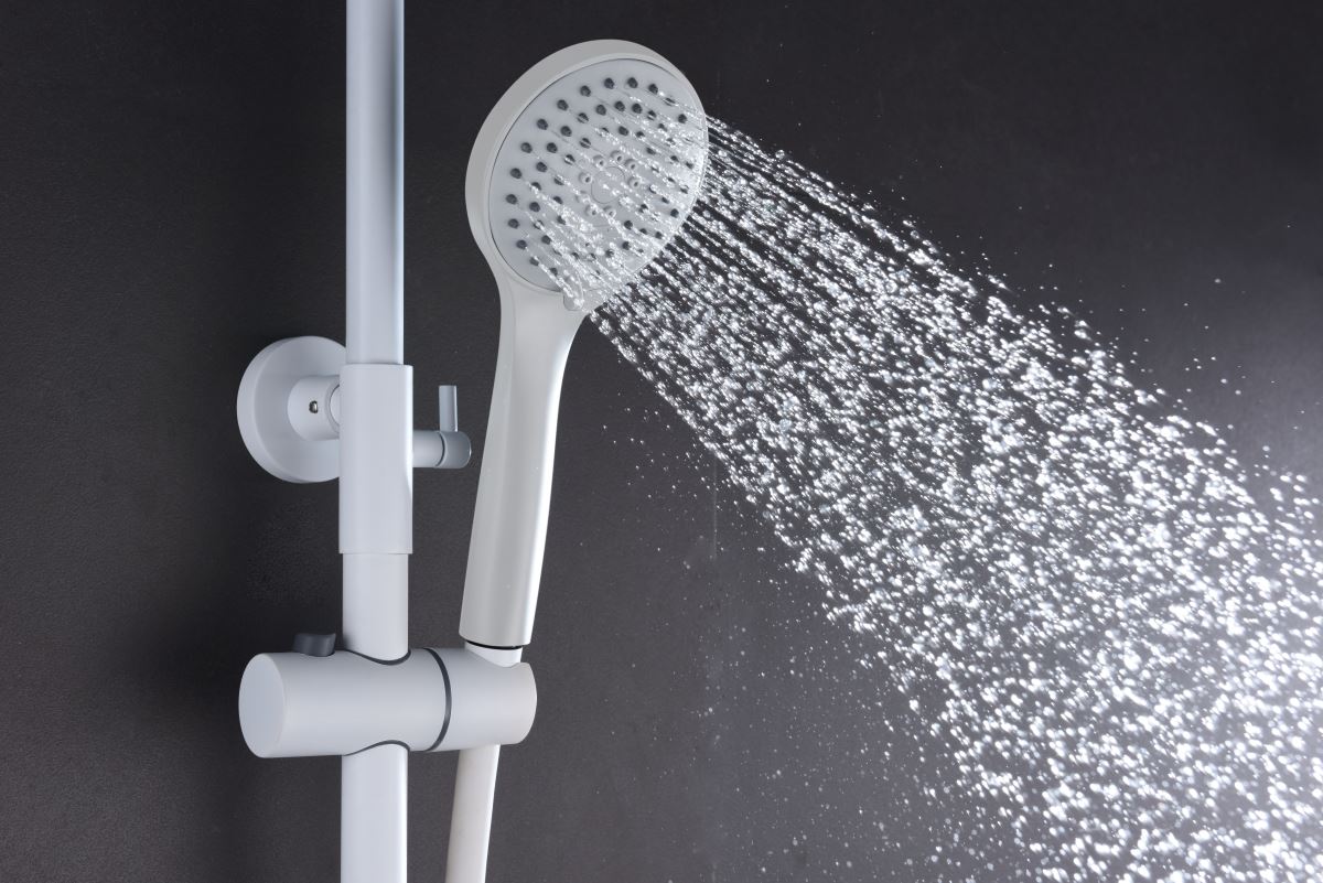 Barra de ducha monomando serie LUXOR acabado blanco mate - Imagen 4