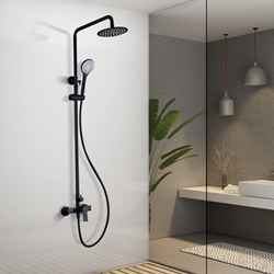 Barra de ducha monomando serie LUXOR acabado negro mate - Imagen 1