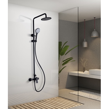 Barra de ducha monomando serie LUXOR acabado negro mate - Imagen 1