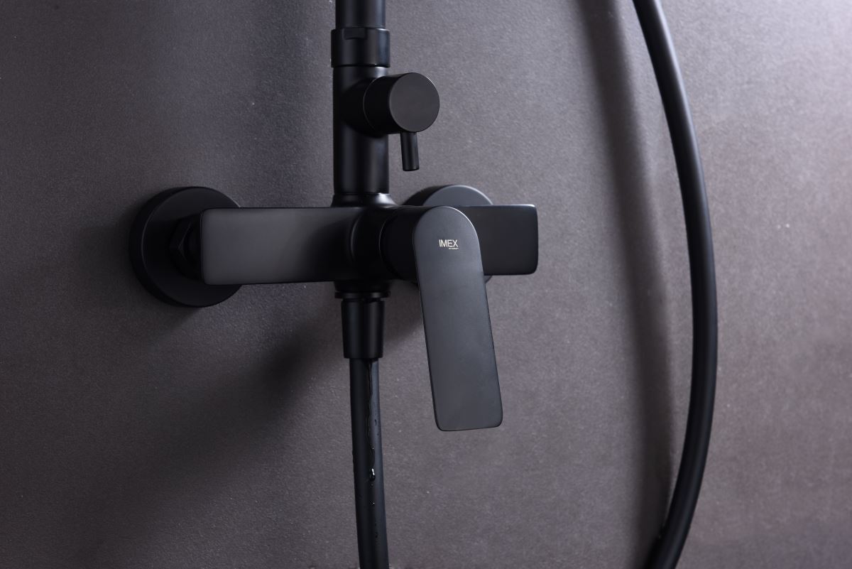 Barra de ducha monomando serie LUXOR acabado negro mate - Imagen 3