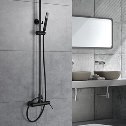 Barra de ducha monomando serie MILOS acabado negro mate - Imagen 1