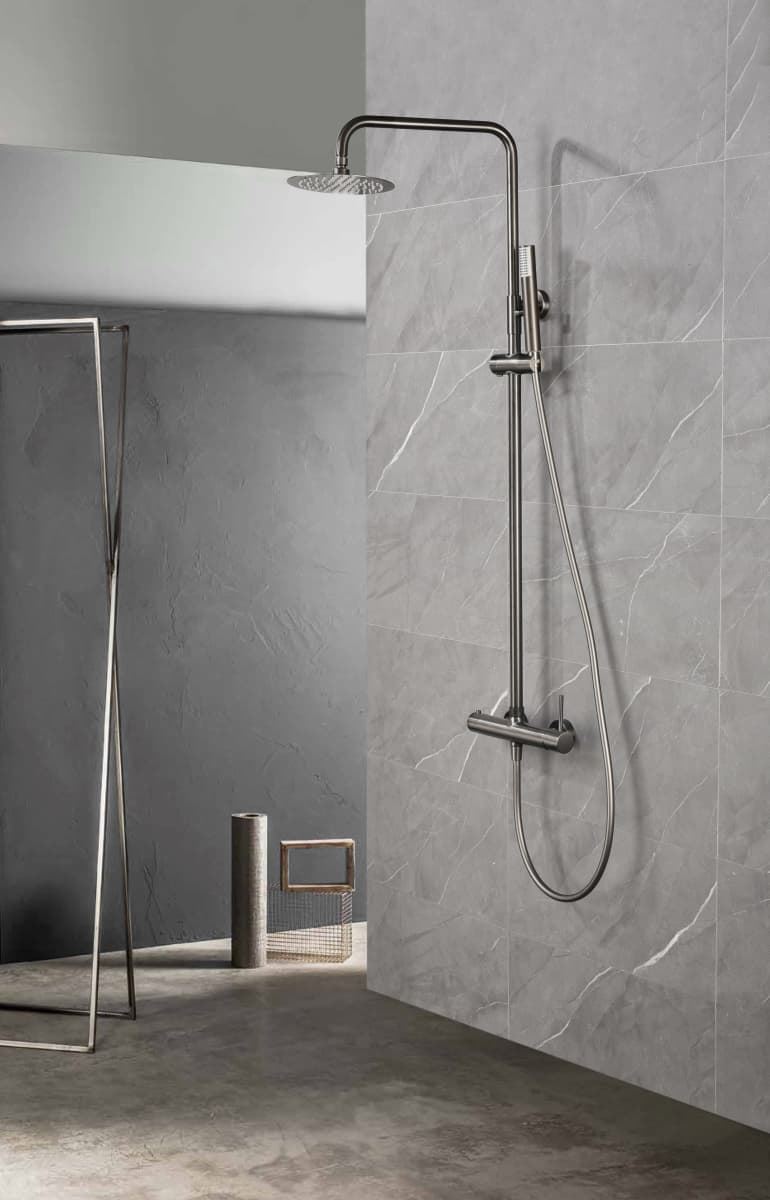 Barra de ducha monomando serie MONZA acabado negro gun metal - Imagen 1