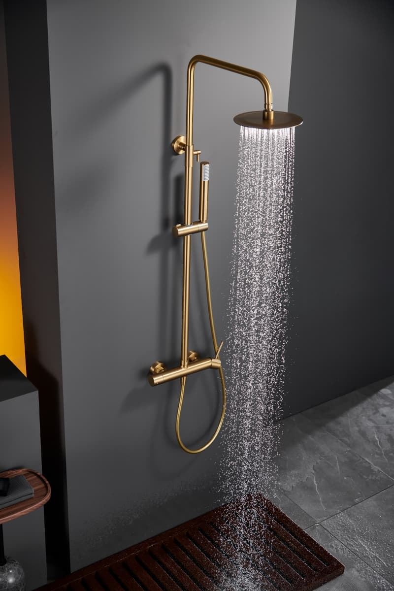 Barra de ducha monomando serie MONZA acabado oro cepillado - Imagen 1