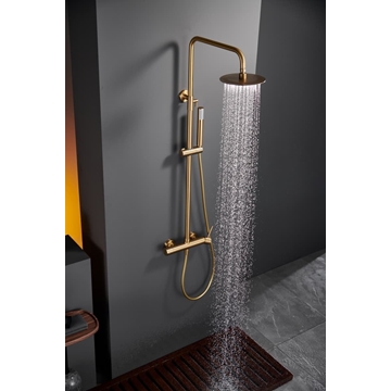 Barra de ducha monomando serie MONZA acabado oro cepillado - Imagen 1