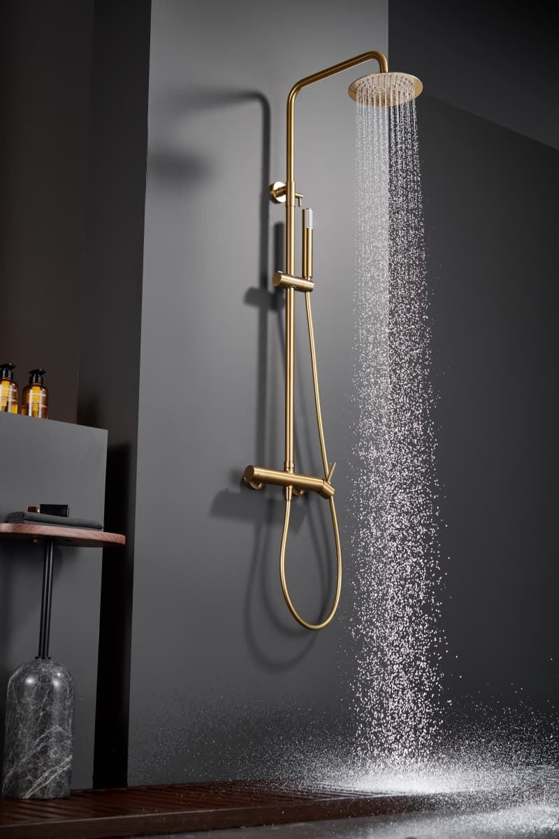 Barra de ducha monomando serie MONZA acabado oro cepillado - Imagen 2