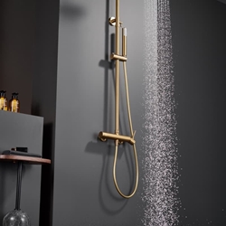 Barra de ducha monomando serie MONZA acabado oro cepillado - Imagen 2