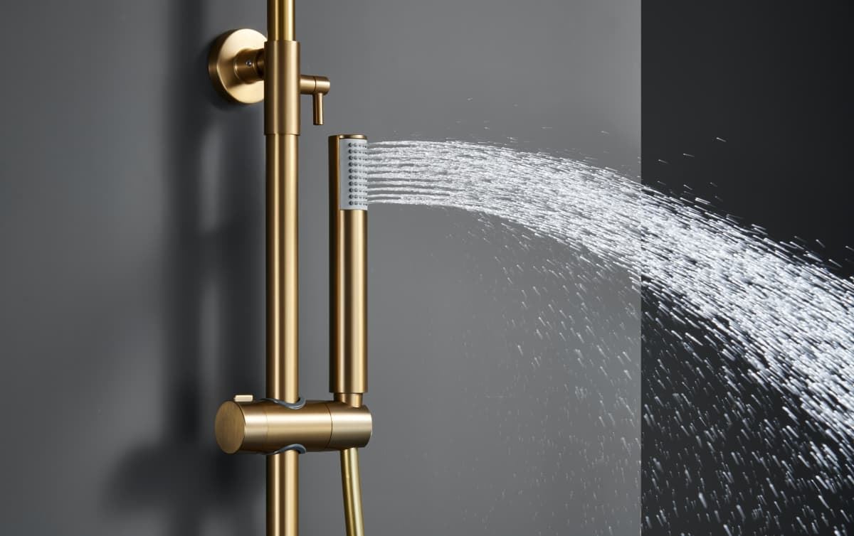 Barra de ducha monomando serie MONZA acabado oro cepillado - Imagen 4