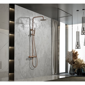 Barra de ducha monomando serie MONZA acabado oro rosa cepillado - Imagen 1