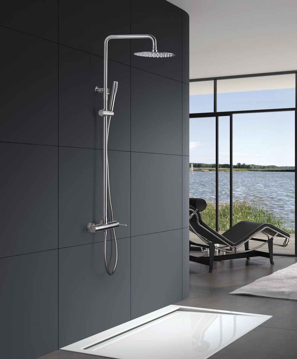 Barra de ducha monomando serie MOSCU acabado acero S.316 Válido tanto para interior como exterior. Alta resistencia - Imagen 2