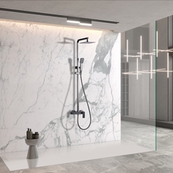 Barra de ducha monomando serie PISA acabado negro gun metal - Imagen 1