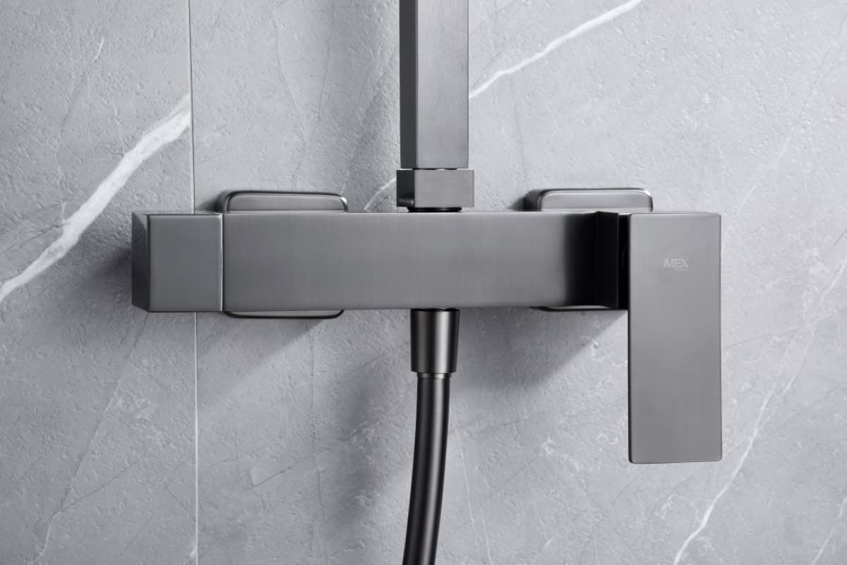 Barra de ducha monomando serie PISA acabado negro gun metal - Imagen 2