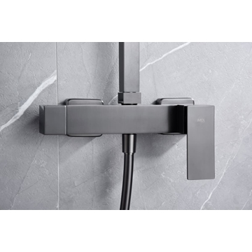 Barra de ducha monomando serie PISA acabado negro gun metal - Imagen 2