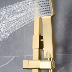 Barra de ducha monomando serie PISA acabado oro cepillado - Imagen 2