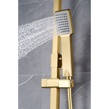 Barra de ducha monomando serie PISA acabado oro cepillado - Imagen 2