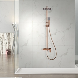 Barra de ducha monomando serie PISA acabado oro rosa cepillado - Imagen 1