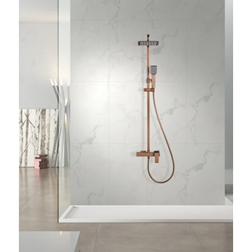 Barra de ducha monomando serie PISA acabado oro rosa cepillado - Imagen 1