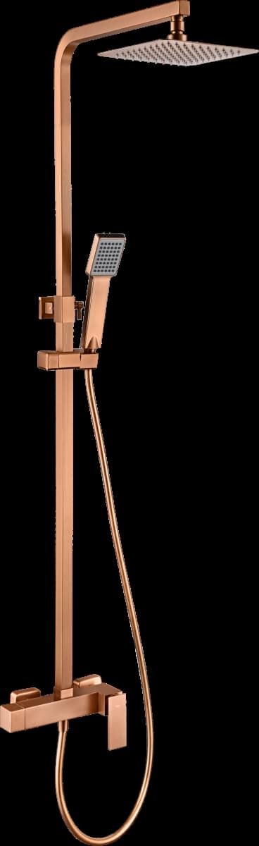 Barra de ducha monomando serie PISA acabado oro rosa cepillado - Imagen 2