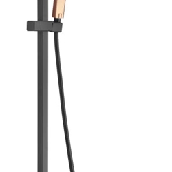 Barra de ducha monomando serie SUECIA acabado oro rosa brillo / negro mate - Imagen 2