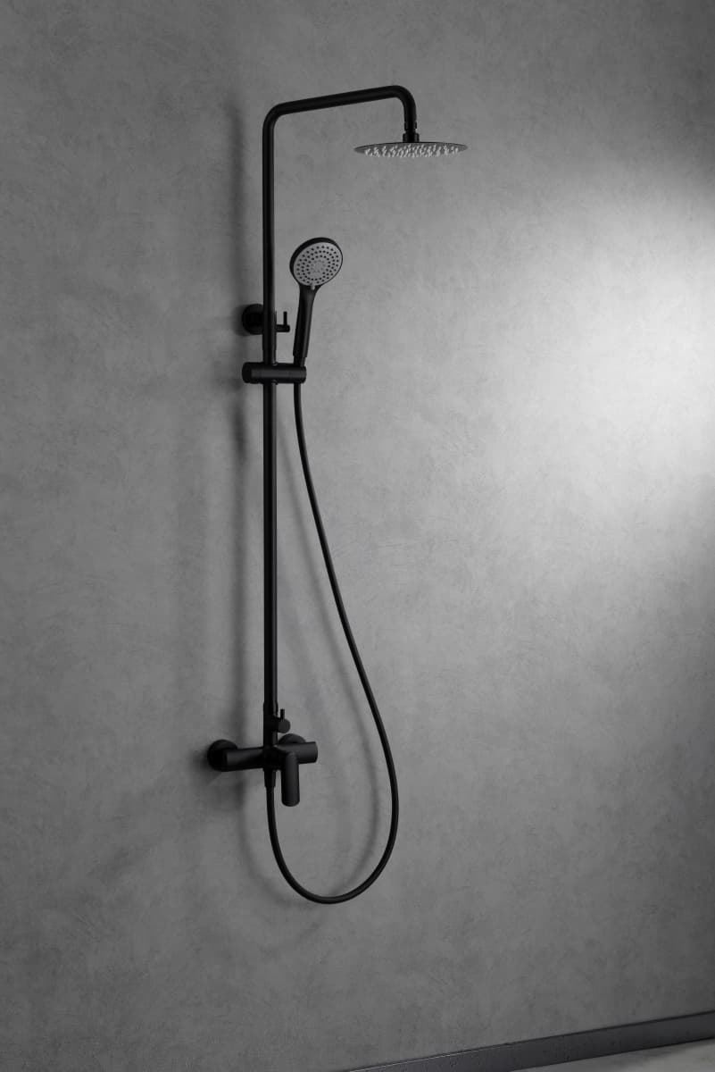 Barra de ducha monomando serie URAL acabado negro mate - Imagen 1