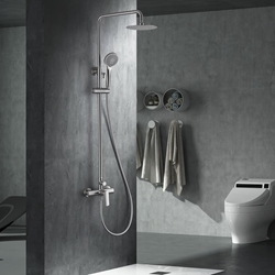 Barra de ducha monomando serie URAL acabado niquel cepillado - Imagen 1